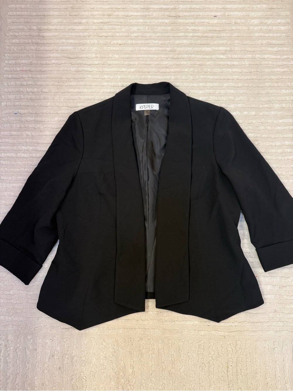 Kasper Black Open-Front Women's Blazer Jacket size 12